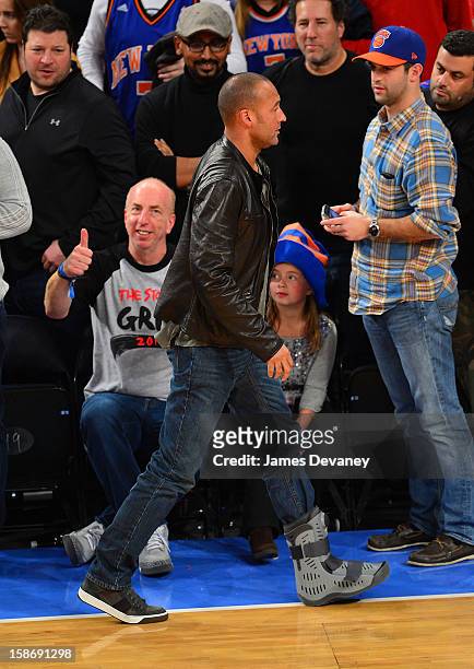 Derek Jeter attends the Minnesota Timberwolves vs New York Knicks game at Madison Square Garden on December 23, 2012 in New York City.
