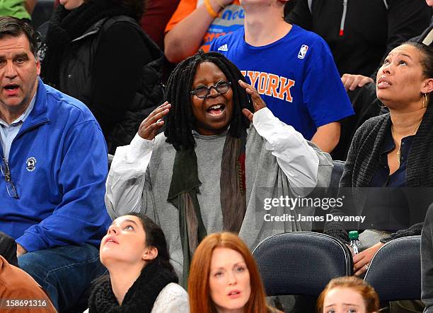 Whoopi Goldberg attends the Minnesota Timberwolves vs New York Knicks game at Madison Square Garden on December 23, 2012 in New York City.