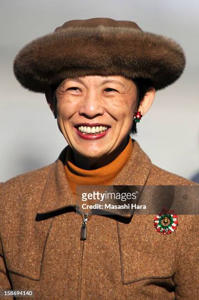 Princess Hisako Takamado looks on prior to the 34th Empress's Cup All Japan Women's Football Tournament final match between INAC Kobe Leonessa and...