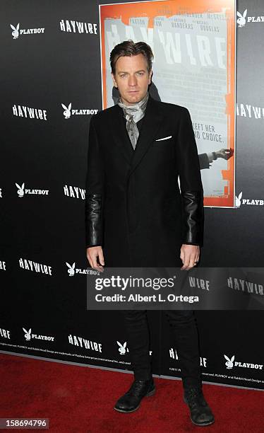 Actor Ewan McGregor arrives for Relativity Media's "Haywire" Los Angeles Premiere hosted by Playboy at the DGA Theatre on January 5, 2012 in West...