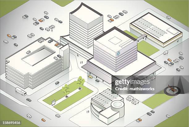 hospital campus illustration - mathisworks vehicles 幅插畫檔、美工圖案、卡通及圖標