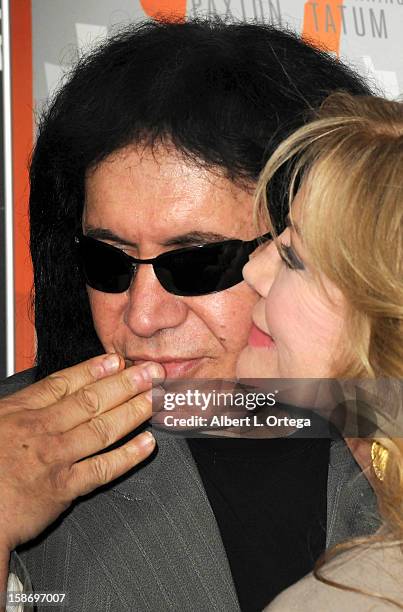 Musician Gene Simmons and model Shannon Tweed arrive for Relativity Media's "Haywire" Los Angeles Premiere hosted by Playboy at the DGA Theatre on...