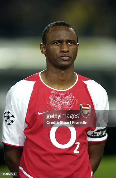 Portrait of Patrick Vieira of Arsenal taken before the Champions League First Phase Group A match between Borussia Dortmund and Arsenal on October...