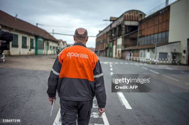 Frederic Midy, general director of Aperam stainless steel factory, controlled by the Mittal family, on December 24, 2012 in Gueugnon, central France,...