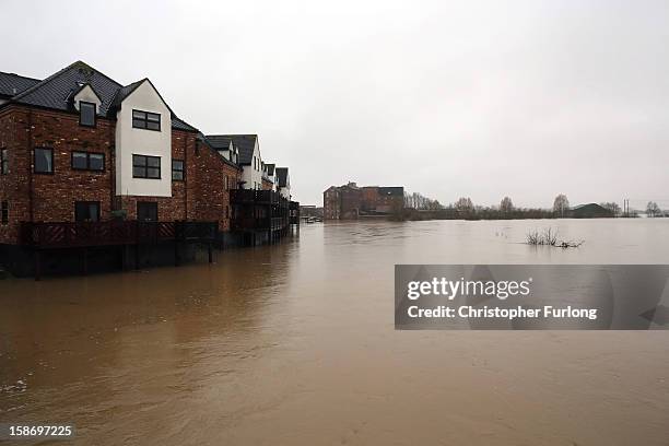 Tewkesbury at the confluence of the River Severn and the River Avon suffers flooding on December 24, 2012 in Tewkesbury, England. Forecasters have...