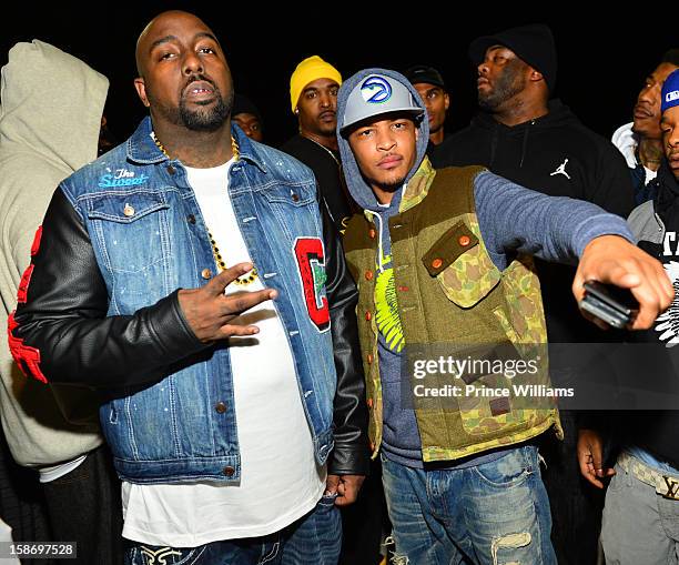 Trae The Truth and T.I. Attend T.I. "Trouble Man Heavy Is The Head" Album Release Party at Compound on December 22, 2012 in Atlanta, Georgia.