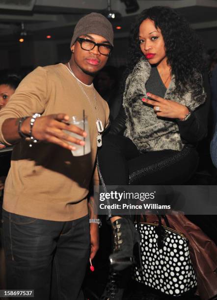 Ne-Yo and Monyetta Shaw attend T.I. "Trouble Man Heavy Is The Head" Album Release Party at Compound on December 22, 2012 in Atlanta, Georgia.