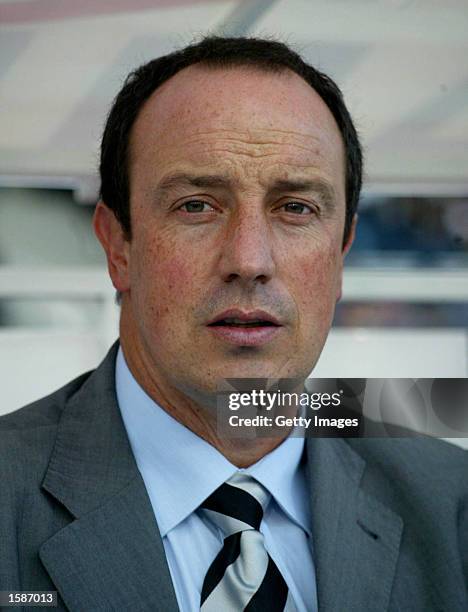 Rafa Ben?tez, the coach of Valencia, watches the action during the Primera Liga match between RCD Espanyol and Valencia, played at the Montjuic...