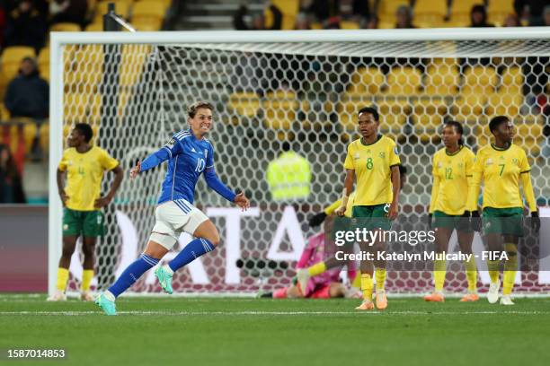 Arianna Caruso of Italy celebrates after scoring her team's second goal during the FIFA Women's World Cup Australia & New Zealand 2023 Group G match...