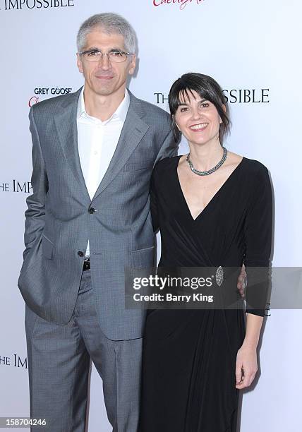 Enrique Belon & producer Maria Belon arrive at the Los Angeles premiere of 'The Impossible' held at ArcLight Cinemas Cinerama Dome on December 10,...