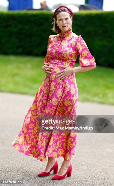 Racing presenter Francesca Cumani attends day 1 'Goodwood Cup Day' of the Qatar Goodwood Festival at Goodwood Racecourse on August 1, 2023 in...