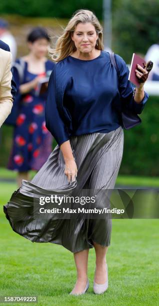 Penny Mordaunt, Leader of the House of Commons and Lord President of the Council attends day 1 'Goodwood Cup Day' of the Qatar Goodwood Festival at...