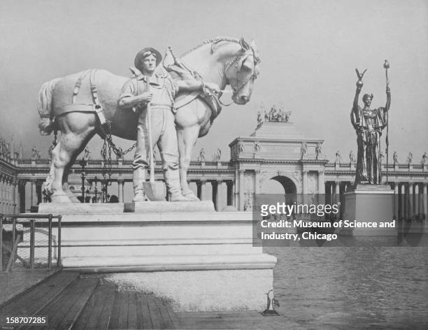 The Statue Of Industry at the World's Columbian Exposition in Chicago, Illinois, 1893. This image is a part of the W H Jackson photo set from 'The...