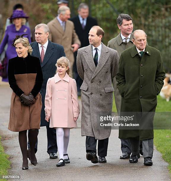 Sophie, Countess of Wessex, Prince Andrew, Duke of York, Lady Louise Windsor, Prince Edward, Earl of Wessex, Vice Admiral Sir Timothy Laurence and...