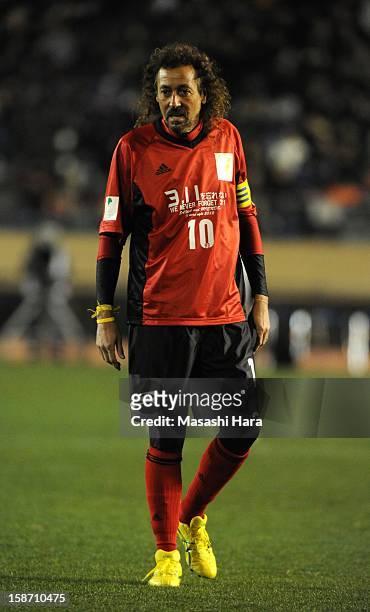 Rui Ramos looks on during the Great East Japan Earthquake charity match 'SAWA and Friends, X'mas Night 2012' at the National Stadium on December 25,...