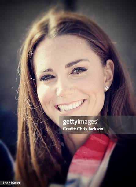 Catherine, Duchess of Cambridge visits the Riverside Arena in the Olympic Park on March 15, 2012 in London, England. The Duchess of Cambridge viewed...