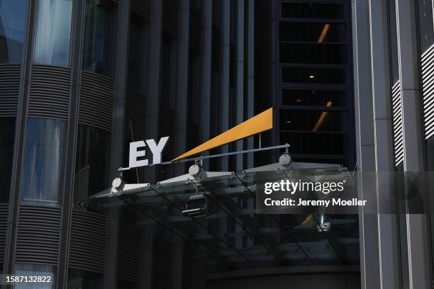 GermanY The exterior of the examination and counseling organization Ernst & Young photographed on August 02, 2023 in Berlin, Germany.