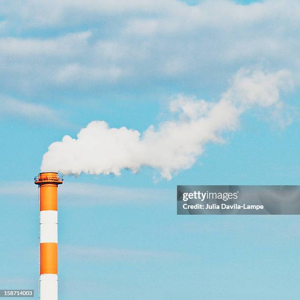 smoking chimney - chimney stock pictures, royalty-free photos & images
