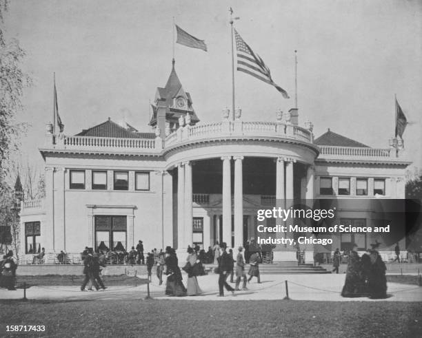 The Ohio State Building at the World's Columbian Exposition in Chicago, Illinois, 1893. This image was published in 'The Dream City-World's Fair Art...