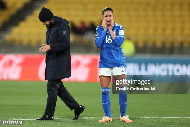 Giulia Dragoni of Italy shows dejection after her team's 2-3 defeat and the elimination from the tournament following the FIFA Women's World Cup...