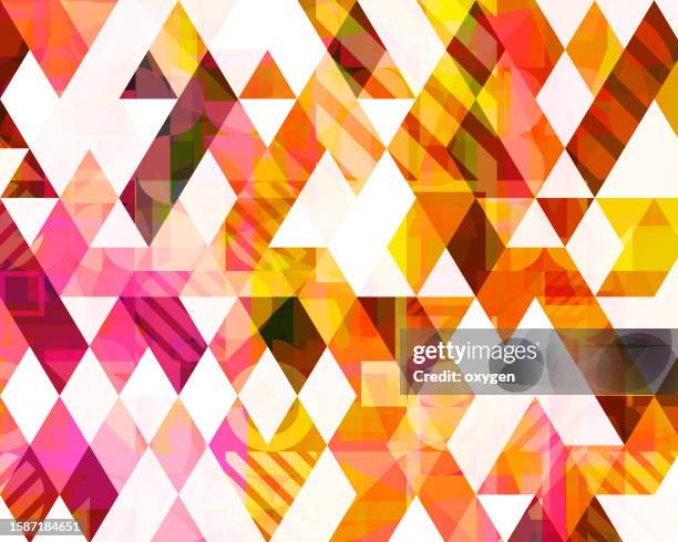 abstract autumn geometric shapes pink yellow textured rhombus and triangle autumn color background - a parallelogram stock pictures, royalty-free photos & images