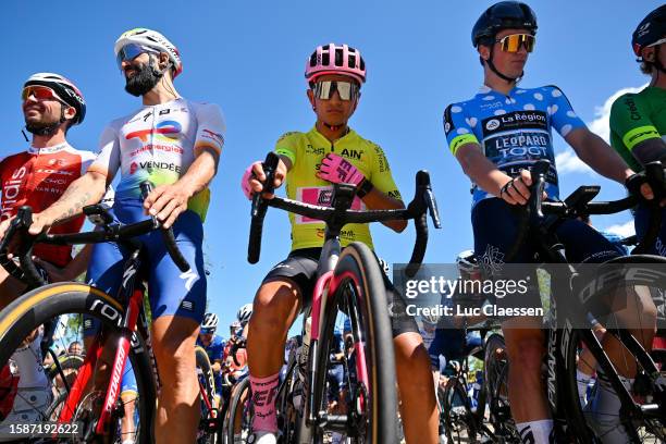 Pierre-Luc Périchon of France and Team CofidisGeoffrey Soupe of France and Team TotalEnergies, Alexander Cepeda of Ecuador and Team EF...