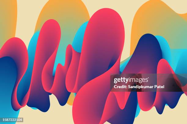 3d abstract wavy background with modern gradient colors. motion sound wave. - wave pattern stock illustrations