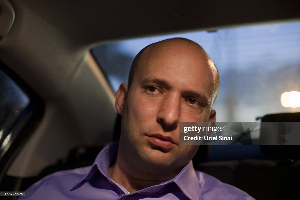 Naftali Bennett Of Right Wing Jewish Home Party Canvasses Ahead Of Israel's January Elections