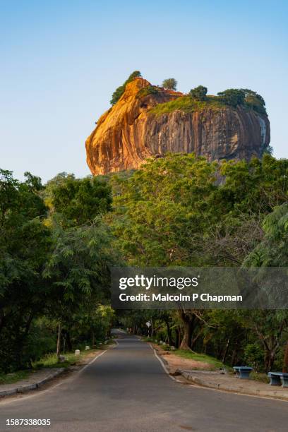 sigiriya lion rock fortress at sunset, dambulla, sri lanka - sigiriya foto e immagini stock