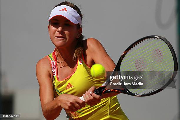 Belinda Bencic of Portugal, in action during the Mexican Youth Tennis Open at Deportivo Chapultepec on December 26, 2012 in Mexico City, Mexico.