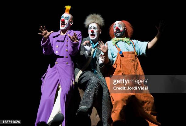 Cirque du Soleil performs Alegria at Palau Sant Jordi on December 26, 2012 in Barcelona, Spain.