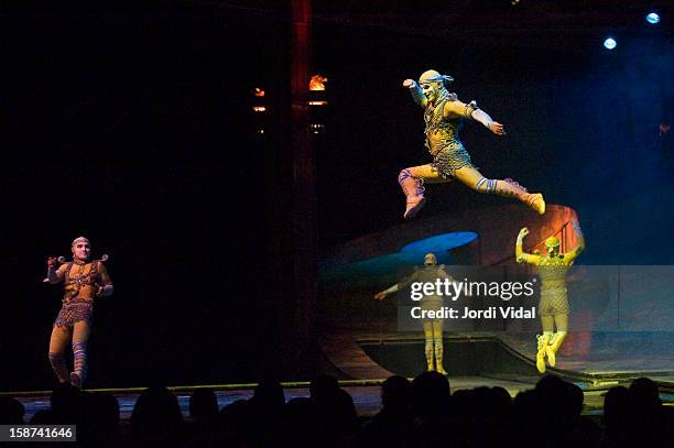 Cirque du Soleil performs Alegria at Palau Sant Jordi on December 26, 2012 in Barcelona, Spain.