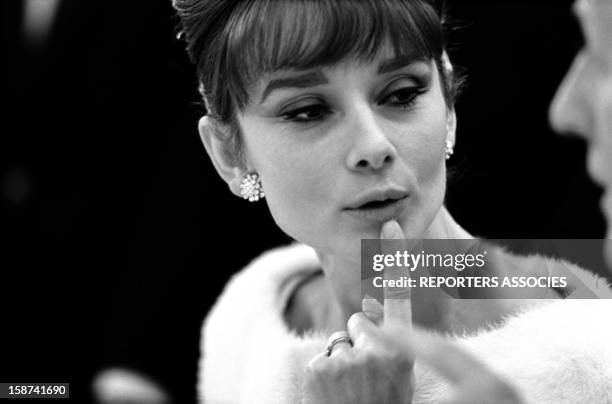 Actress Audrey Hepburn at the 4Bal des Petits Lits Blancs' on board of Liner France on January, 1962 in France.