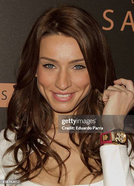 Model Raquel Jimenez attends new Savoy collection photocall at El Corte Ingles store on December 27, 2012 in Madrid, Spain.