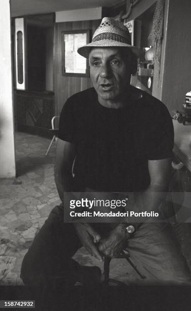 Portrait of Italian entrepreneur Armando Cerri, owner of the lido Cavalluccio Marino in Camaiore. Italy, 1960s