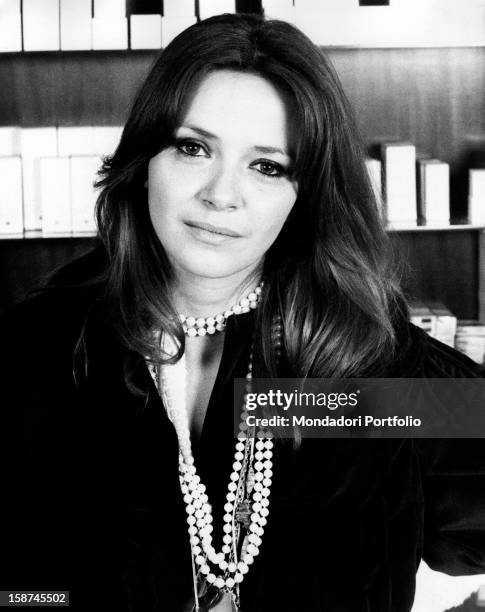 Portrait of Italian actress and TV presenter Laura Efrikian . Rome, 1970s
