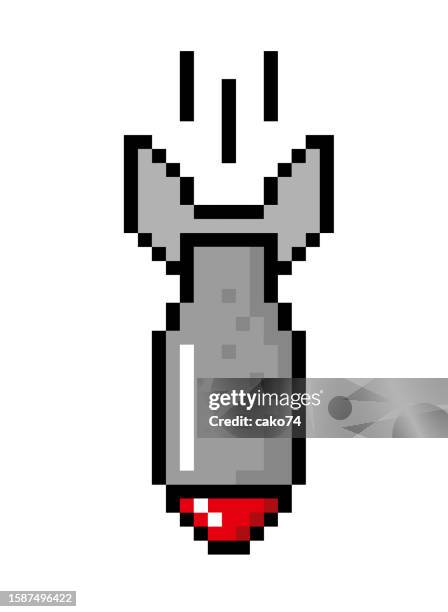 pixel nuclear bomb - nuclear bomb explosion stock illustrations