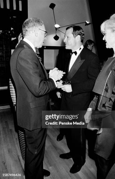 Arie L. Kopelman, Michael Ovitz, and Judy Ovitz attend an event, presented by the Muinicipal Art Society, at the 1950 Gallery in New York City on...