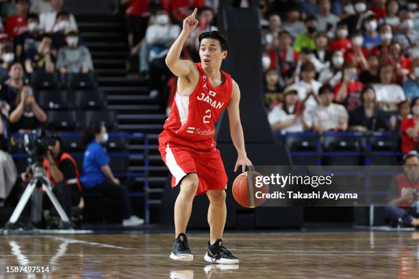 Yuki Togashi of Japan handles the ball during the international basketball game between Japan and New Zealand at Open House Arena Ota on August 02,...