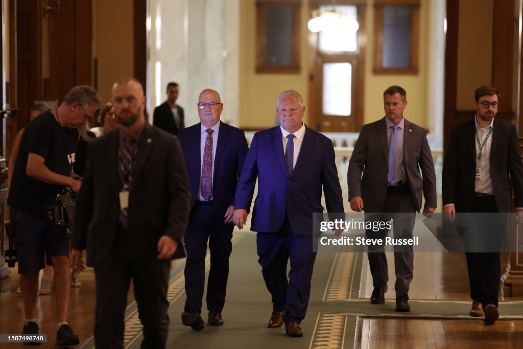 Ontario Premier Doug Ford takes questions after Auditor General Bonnie Lysyk presents the special report on changes to the greenbelt in the media studio