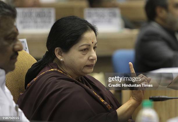 Tamil Nadu Chief Minister J Jayalalitha during the 57th National Development Council meeting on December 27, 2012 in New Delhi, India.