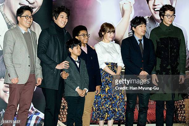 South Korean actors Kim Rae-Won, Ji Dae-Han, Hwang Yong-Yon, Cho Ahn , Lee Sung-Min, Lee Kwang-Soo and director Kim Sung-Hoon attend the 'My Little...