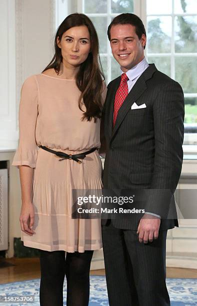 Prince Felix of Luxembourg and his fiancee Claire Lademacher attend a Portrait Session at Chateau De Berg on December 27, 2012 in Luxembourg,...