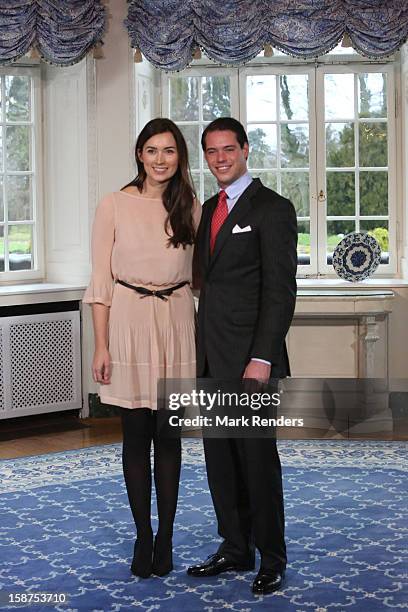 Prince Felix of Luxembourg and his fiancee Claire Lademacher attend a Portrait Session at Chateau De Berg on December 27, 2012 in Luxembourg,...