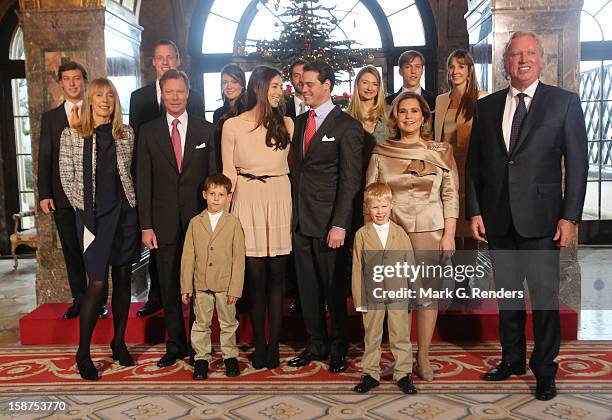 Prince Gabriel of Luxembourg, Prince Noah of Luxembourg, Mdme Lademacher, Grand Duke Henri of Luxembourg, Claire Lademacher, Prince Felix of...