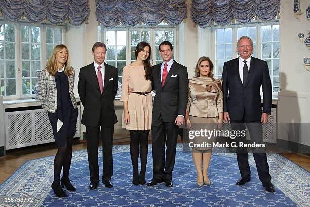 Mdme Lademacher, Grand Duke Henri of Luxembourg, Mademoiselle Claire Lademacher, Prince Felix of Luxembourg, Grand Duchess Maria Teresa of Luxembourg...