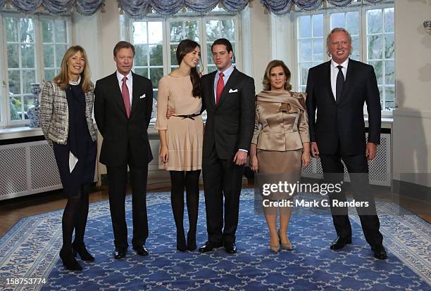 Mdme Lademacher, Grand Duke Henri of Luxembourg, Mademoiselle Claire Lademacher, Prince Felix of Luxembourg, Grand Duchess Maria Teresa of Luxembourg...