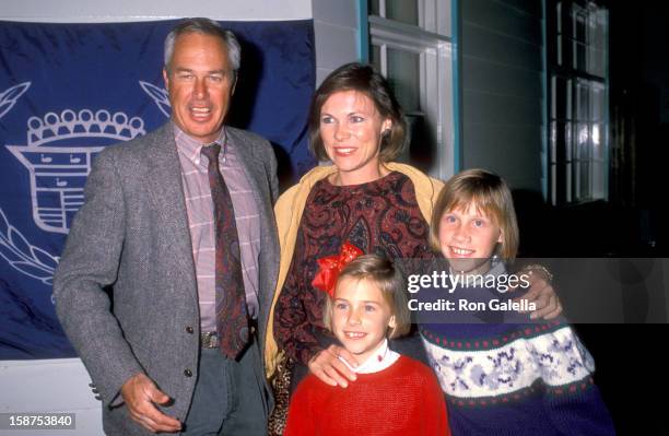 Actor Steve Kanaly, wife Brent Power and daughters on November 12, 1988 sighting at Los Angeles Equestrian Center in Burbank, California.