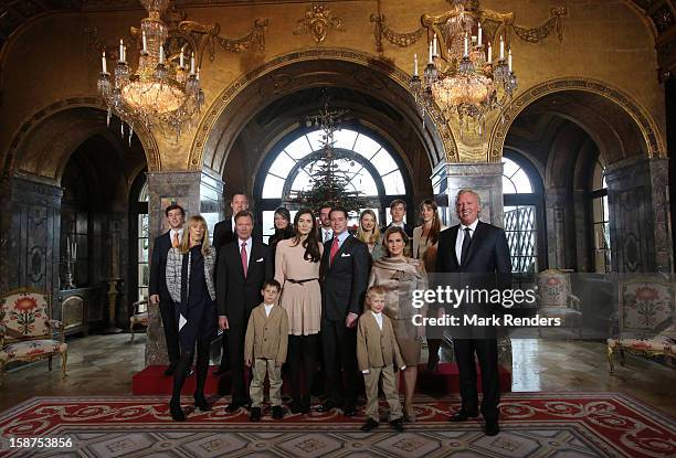 Prince Gabriel of Luxembourg, Prince Noah of Luxembourg,Gabriele Lademacher , Grand Duke Henri of Luxembourg, Claire Lademacher, Prince Felix of...