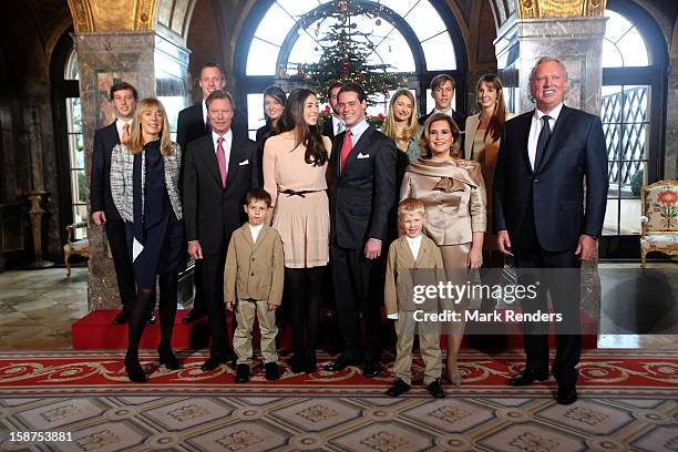 Prince Gabriel of Luxembourg, Prince Noah of Luxembourg,Gabriele Lademacher , Grand Duke Henri of Luxembourg, Claire Lademacher, Prince Felix of...